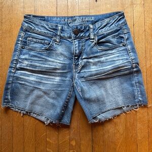 American Eagle Outfitters Distressed Blue Jean Shorts
